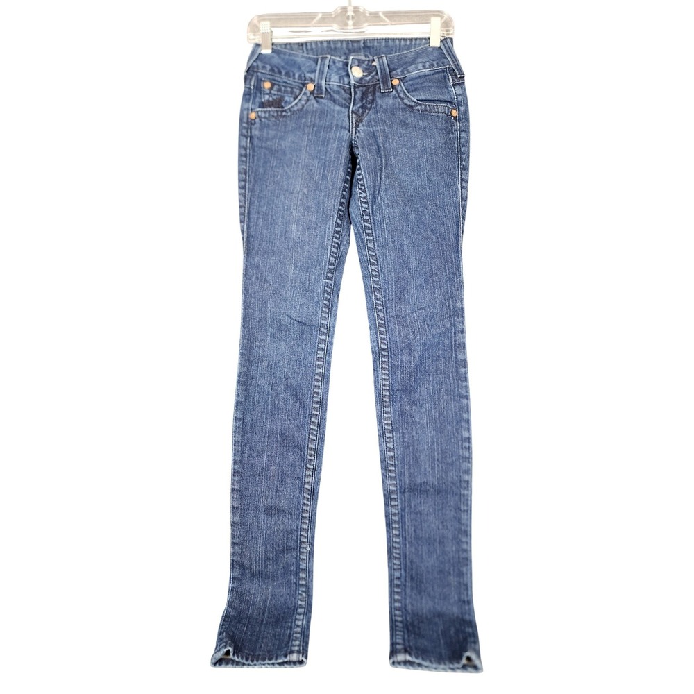 True Religion Julie Skinny Jeans Womens 25 Blue Denim Low Rise Madeโ in USA